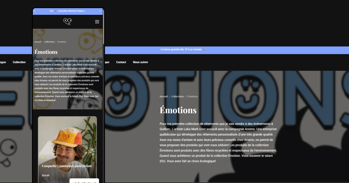 Page principale des collections