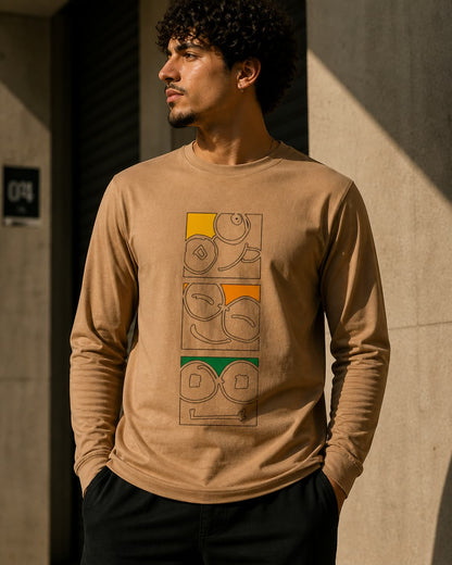 Long-sleeved sweater made from recycled cotton